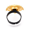Adjustable Rhombus Alloy & Iron Bezel Cup Ring Base with Rotatable Tray MAK-T012-02G-3