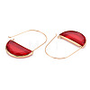 Brass Glass Hoop Earrings EJEW-Q021-001-3