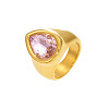 304 Stainless Steel Pave Single Cubic Zirconia Finger Rings WG57617-03-2
