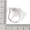 925 Sterling Silver Micro Pave Cubic Zirconia Adjustable Ring Settings STER-B003-11P-4