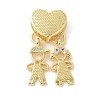 Brass Micro Pave Cubic Zirconia Pendants KK-P294-22G-1