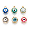 Epoxy Resin Enamel Evil Eye Charms RESI-T045-031B-2