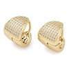 Brass Pave Clear Cubic Zirconia Chunky Hoop Earrings for Women EJEW-S225-05G-1