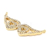 Brass Micro Pave Clear Cubic Zirconia Hollow Wings with Heart Connector Charms KK-L229-062G-2