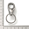 Tibetan Style 316 Surgical Stainless Steel Fittings with 304 Stainless Steel Key Ring FIND-Q101-09AS-05-3