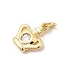 Brass Micro Pave Cubic Zirconia Charms KK-Z135-02G-05-2