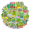 50Pcs PVC Self-Adhesive Cactus Stickers PW-WG90313-01-4