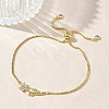 Adjustable Brass Micro Pave Clear Cubic Zirconia Box Chain Slider Bracelets BJEW-C156-09G-03-2