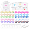 50Pcs 10 Colors Heart Translucent Water Ripple Resin Cabochons DIY-PH0036-55-1