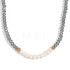 Fashion Natural Freshwater Pearl & Faceted Rondelle Glass Beaded Necklaces for Women AX4759-5-1