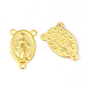 40Pcs Holy Oval Carved Virgin Mary Tibetan Style Alloy Chandelier Component Links TIBE-ZF0001-01G-1
