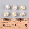 Transparent Spray Painted Glass Beads X1-EGLA-N018-4mm-09-4