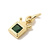 Brass Cubic Zirconia Charms KK-G554-01B-02-2