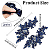 2Pairs Leaves Polyester Embroidery Ornaments Accessories DIY-GF0014-46D-2