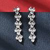 Flat Round Brass Micro Pave Clear Cubic Zirconia Stud Earrings EJEW-H180-12P-1