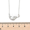 Brass Micro Pave Cubic Zirconia Heart Mermaid Pendant Necklaces for Women NJEW-S441-07A-P-5