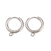 316 Stainless Steel Huggie Hoop Earring Findings X-EJEW-B158-01C-P-1