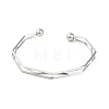 Non-Tarnish 304 Stainless Steel 3 Line Open Cuff Bangles for Women BJEW-S155-01P-2