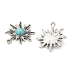 Tibetan Style Alloy Pave Imitation Turquoise Pendants X-FIND-NH0001-01AS-2