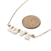 Natural Shell Word Love Pendant Necklace with Golden Brass Cable Chains for Mother's Day NJEW-JN04151-03-5