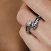 Alloy Rhinestone Cuff Open Rings WG95780-01-1