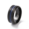 Royal Blue Enamel Grooved Line Finger Ring RJEW-I089-46EB-1