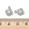 Brass Micro Pave Clear Cubic Zirconia Charms KK-P355-20P-3