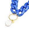 Ring with Natural Pearl Pendant Necklace for Teen Girl Women NJEW-JN03712-6