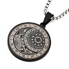 Retro Mandala 201 Stainless Steel Box Chain Constellation Pendant Necklaces for Women Men NJEW-M223-01D-2