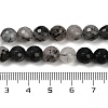 Natural Black Rutilated Quartz Beads Strands G-R447-8mm-03-01-2