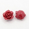 Synthetic Coral 3D Flower Rose Beads CORA-A005-14mm-03-1