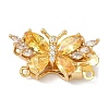 Brass Micro Pave Cubic Zirconia Butterfly Box Clasps KK-H526-12G-2