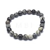 Natural Netstone Bead Stretch Bracelets X-BJEW-K212-A-021-1
