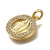 Brass Micro Pave Clear Cubic Zirconia Pendants ZIRC-I070-068G-2