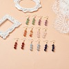 7 Pairs 7 Style Natural Mixed Gemstoone Round Beaded Dangle Earrings EJEW-JE05070-2