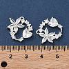 Brass Micro Pave Clear Cubic Zirconia Pendants KK-C168-06S-3