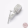 Anti-Tarnish Rhodium Plated 925 Sterling Silver Micro Pave Cubic Zirconia Pendant Bails X-STER-P034-43P-6