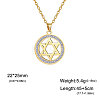 Stainless Steel Crystal Rhinestone Star of David Pendant Necklaces FS-WGE09DF-02-2