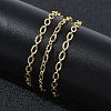 3MM Brass Textured Oval Link Chain Necklaces for Women KK-CBA2293-13G-2