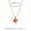 304 Stainless Steel Enamel Red Geometric Pendant Necklaces FS-WGE6FD0-04-1