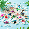 24Pcs 6 Colors Alloy Enamel Connector Charms ENAM-TA0001-58-4