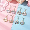 Paw Print Imitation Pearl & Glass Seed Beads Dangle Earrings EJEW-MZ00386-1