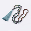 Nylon Tassel Pendant Necklaces NJEW-JN02075-1
