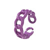 Spray Painted Alloy Oval Curb Chain Cuff Rings for Women WG64013-05-3