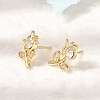 Brass Micro Pave Cubic Zirconia Stud Earrings KK-CBA8324-19G-01-1