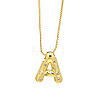 Brass Micro Pave Clear Cubic Zirconia Initial Pendant Necklaces FS-WGF17D9-06-1