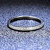 Rhodium Plated 925 Sterling Silver Micro Pave Moissanite Plain Band Rings WGF7D9C-24-3