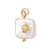 Baroque Natural Nucleated Pearl Keshi Pearl Pendants X-PALLOY-JF04833-3