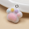 Flocking Opaque Resin Pendants RESI-WH20010-22C-1