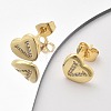 Rack Plating Brass Micro Pave Clear Cubic Zirconia Stud Earrings EJEW-K299-01G-V-2